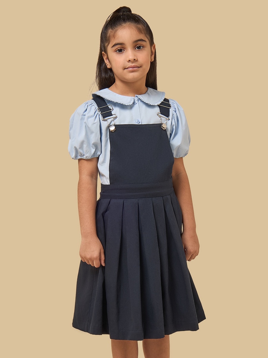 Pleated Pinafore and Shirt Set
