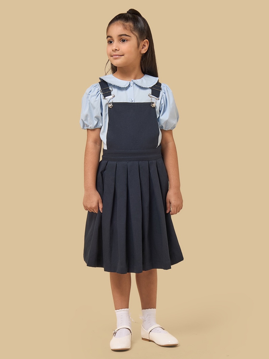 Pleated Pinafore and Shirt Set