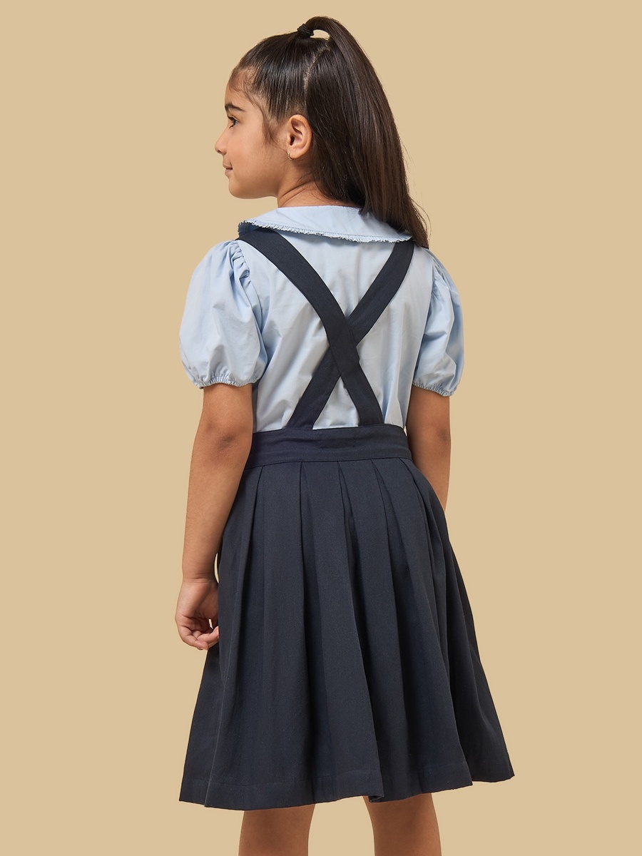 Pleated Pinafore and Shirt Set