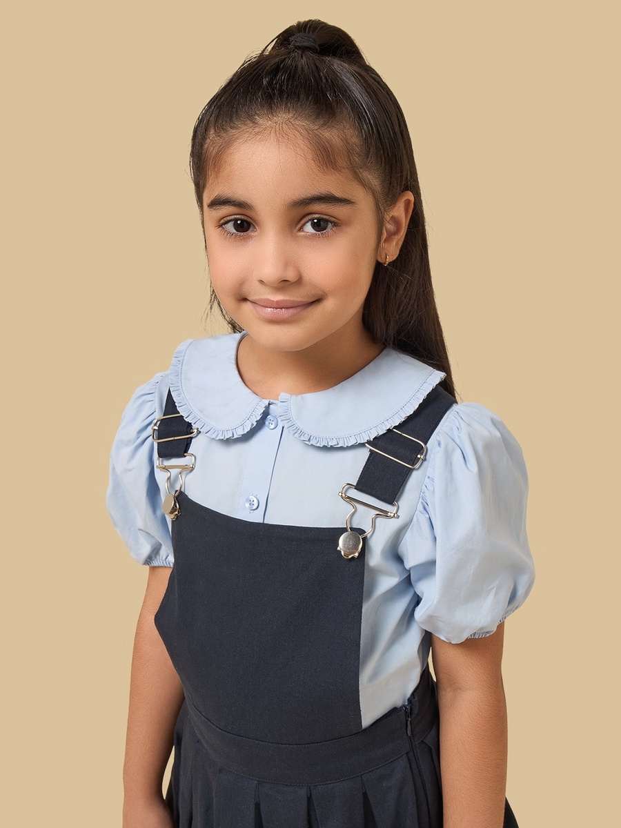 Pleated Pinafore and Shirt Set