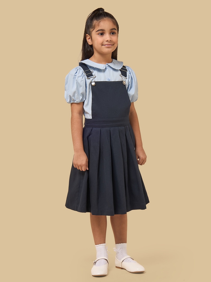 Pleated Pinafore and Shirt Set