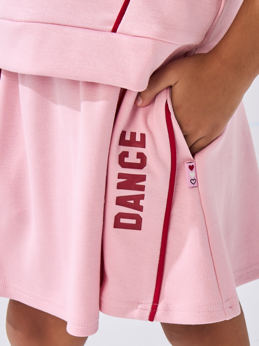 Slogan Print T-Shirt and Skirt Set