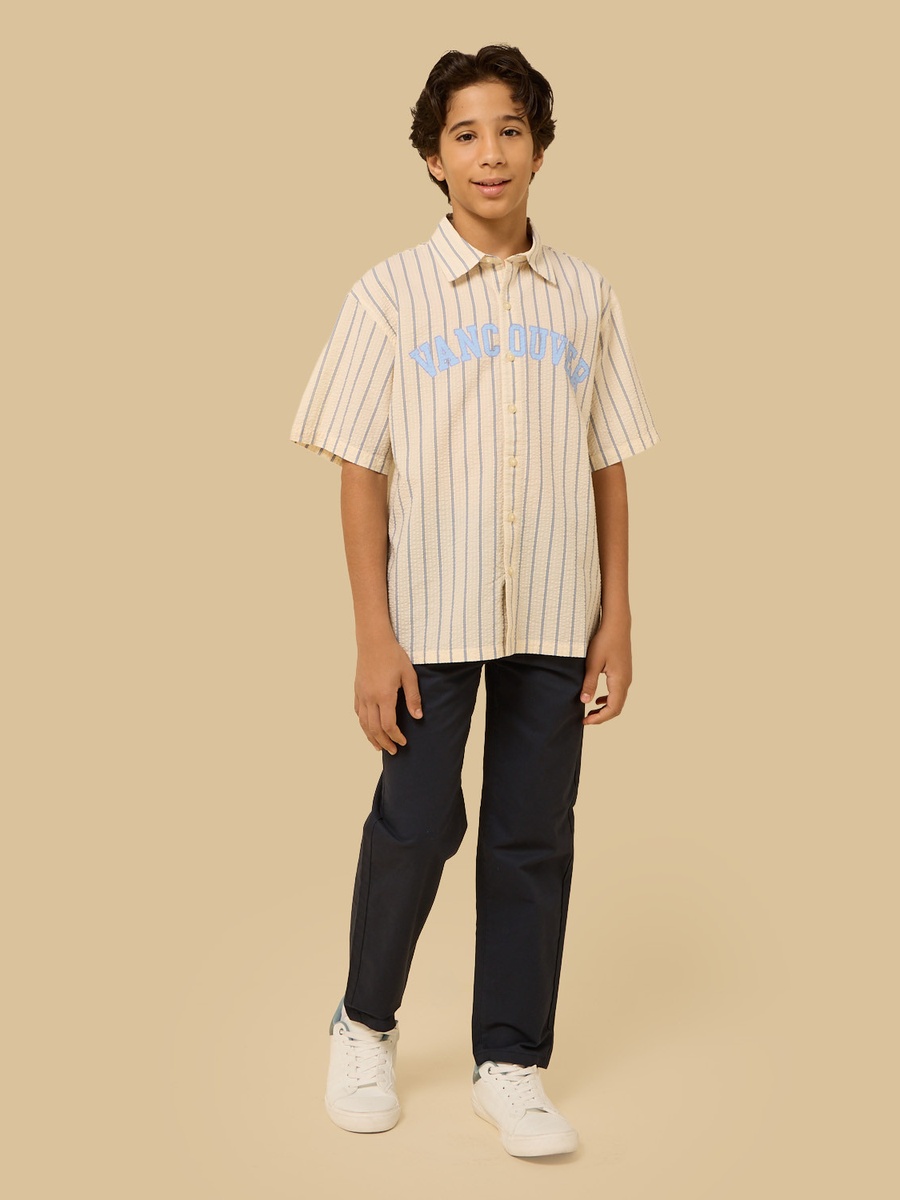 Striped Seersucker Cotton Shirt