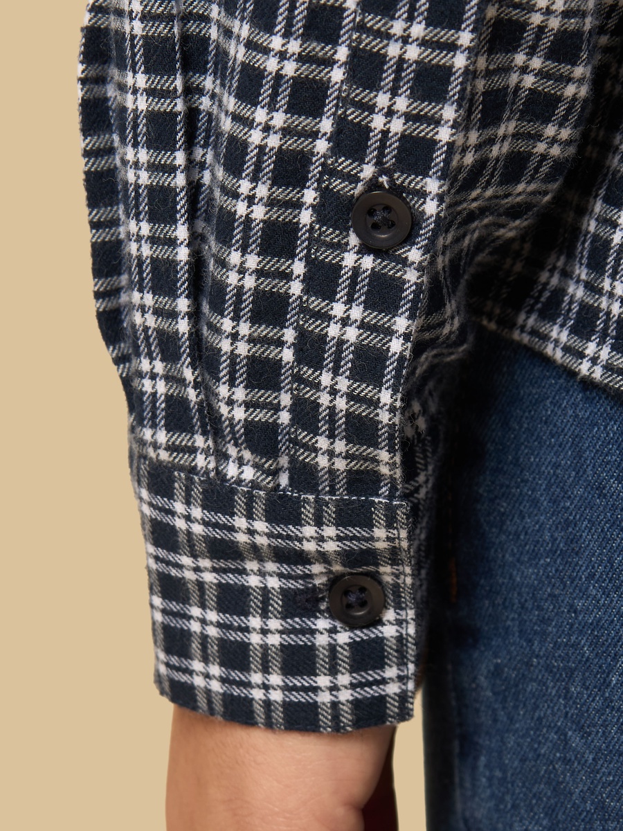 Checked Oversized Cotton Shirt