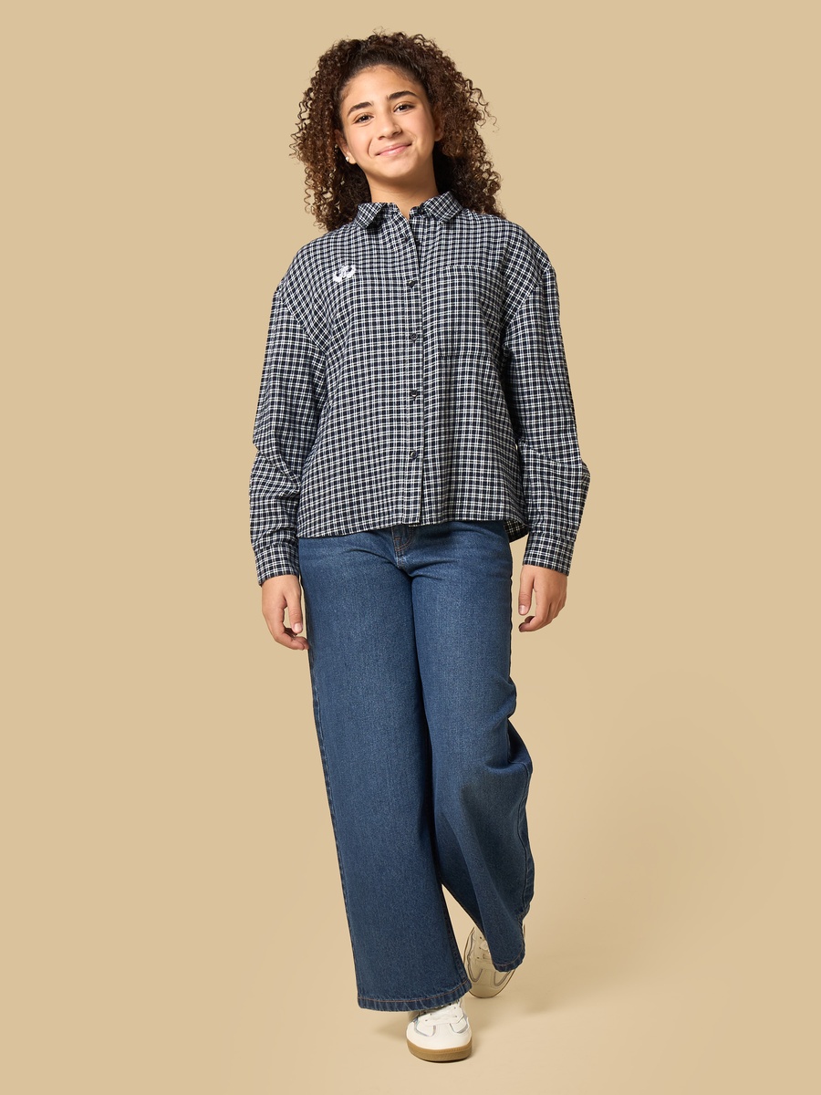 Checked Oversized Cotton Shirt