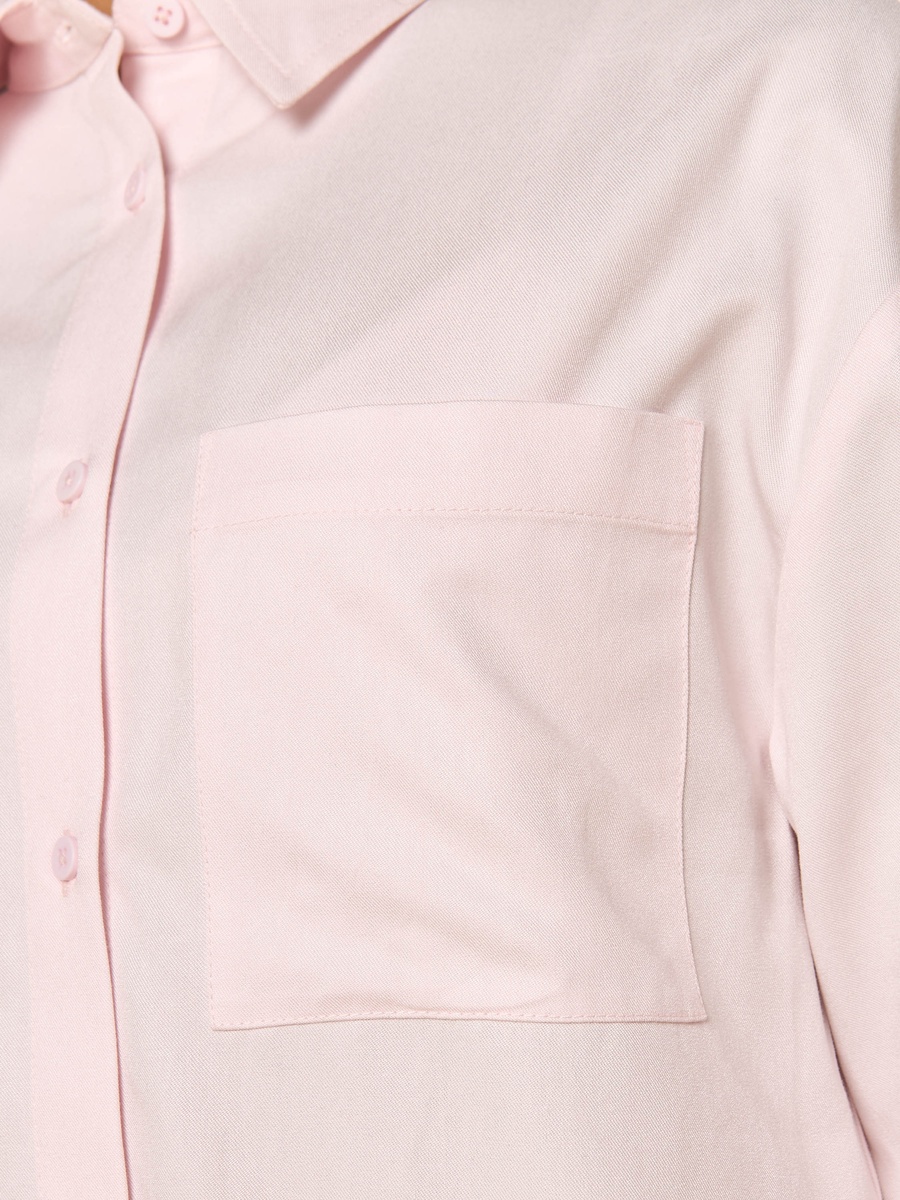 Bow Accent Loose Fit Cotton Shirt