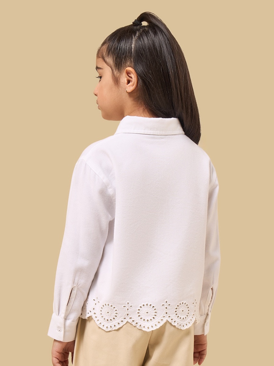 Schiffli Hem Chambray Shirt