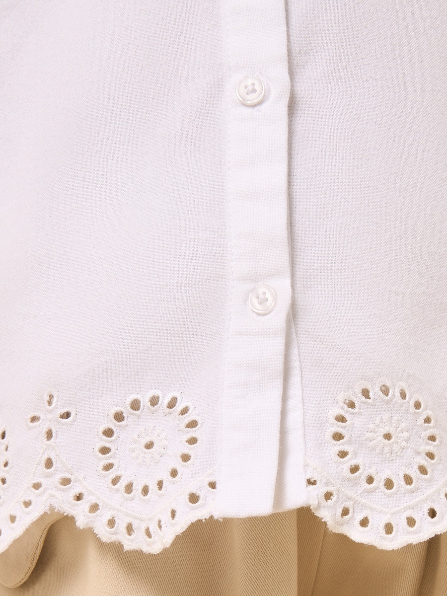 Schiffli Hem Chambray Shirt
