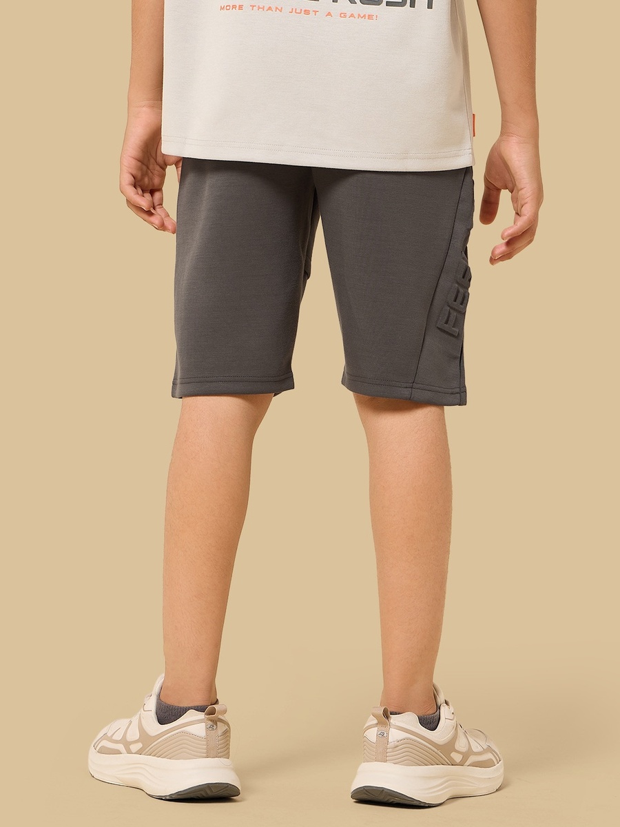 Slogan Print Embossed Shorts