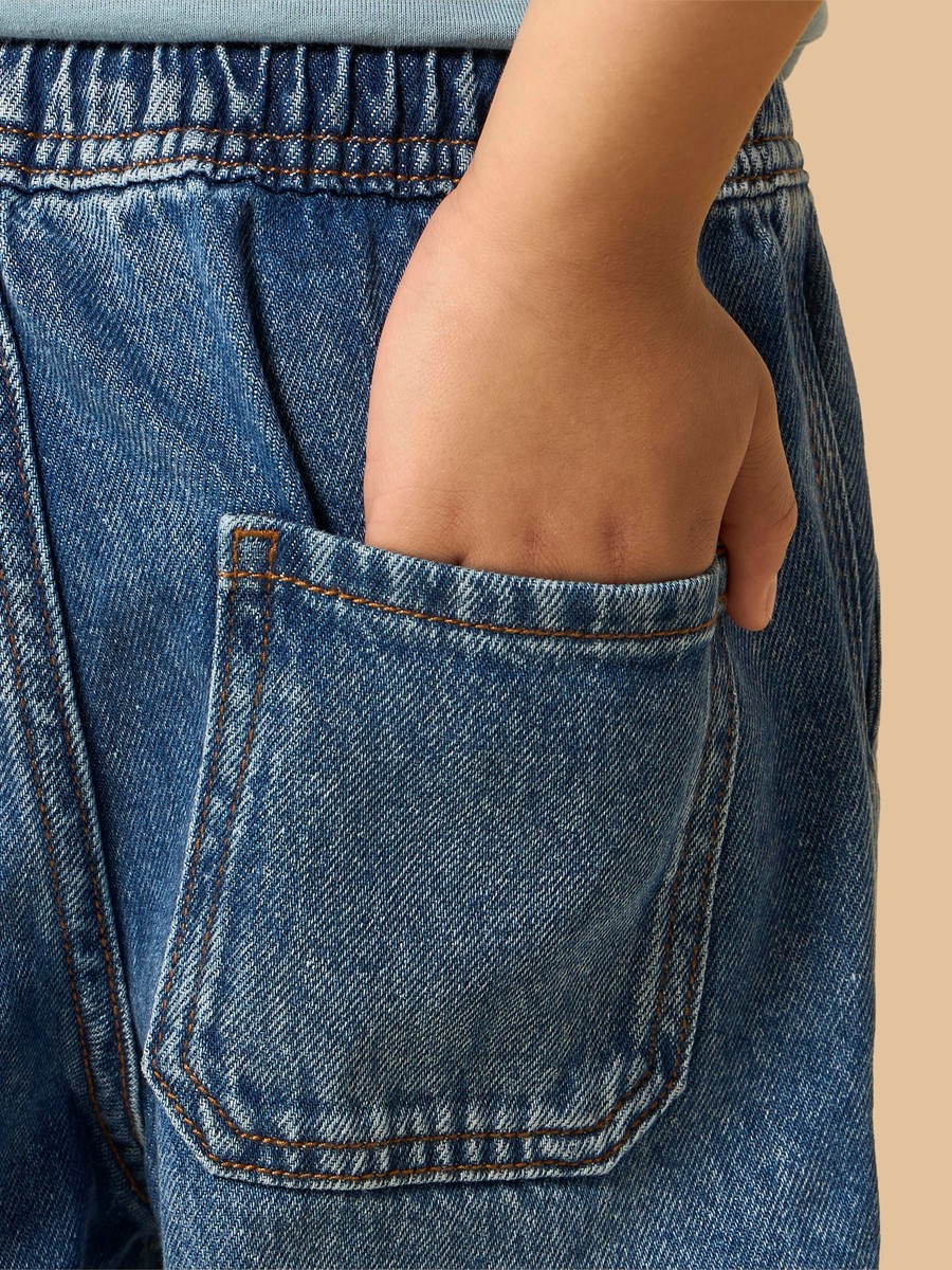 Pull-On Denim Shorts