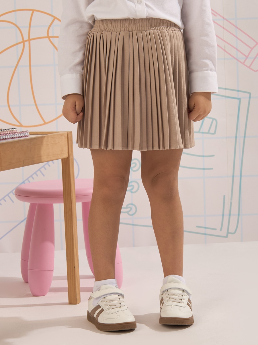 Pleated Elasticted Waistband Skirt