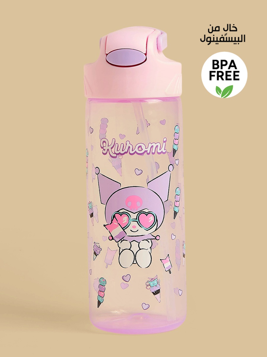 Kuromi Print Water Bottle - 600 ml