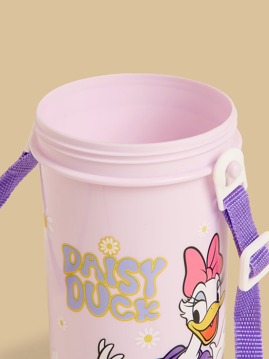 Daisy Duck Print Water Bottle with Shoulder Strap