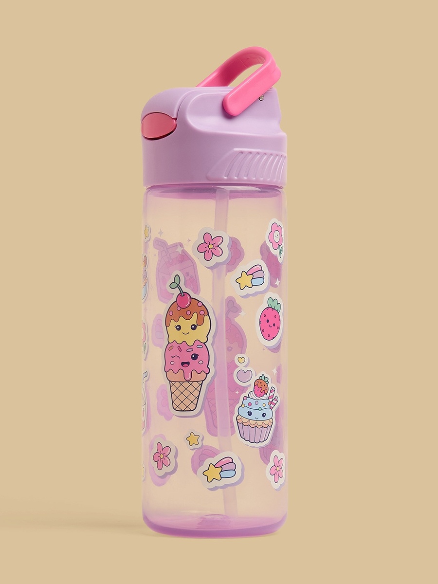 Ice Cream Print Flip Spout Water Bottle with Handle