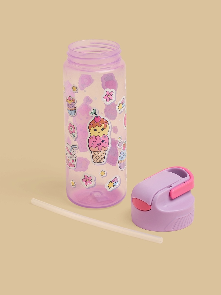 Ice Cream Print Flip Spout Water Bottle with Handle