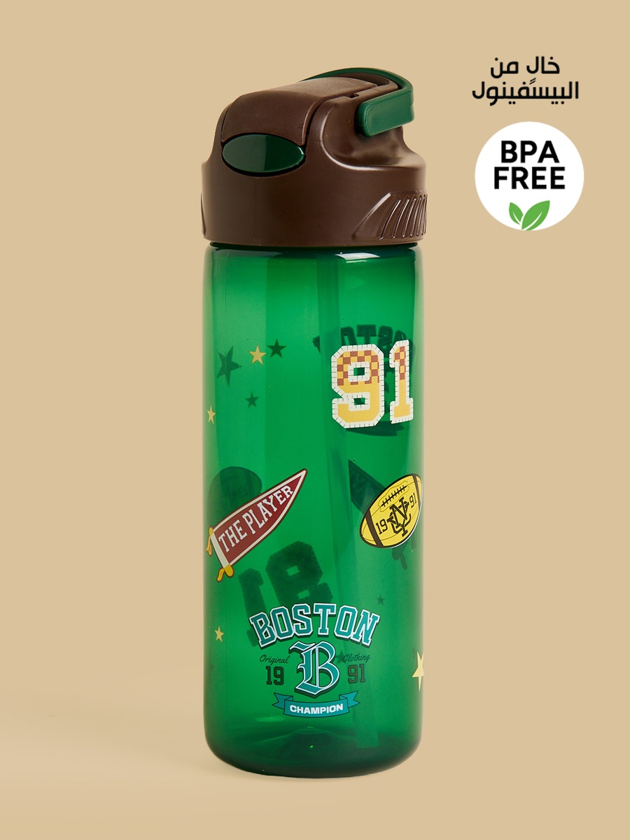 Boston Print Water Bottle - 600 ml