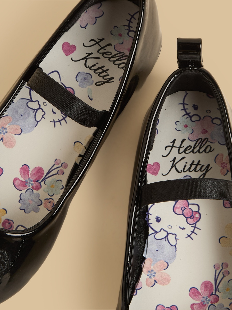 Hello Kitty Embroidered Ballerina Shoes with Elasticated Strap