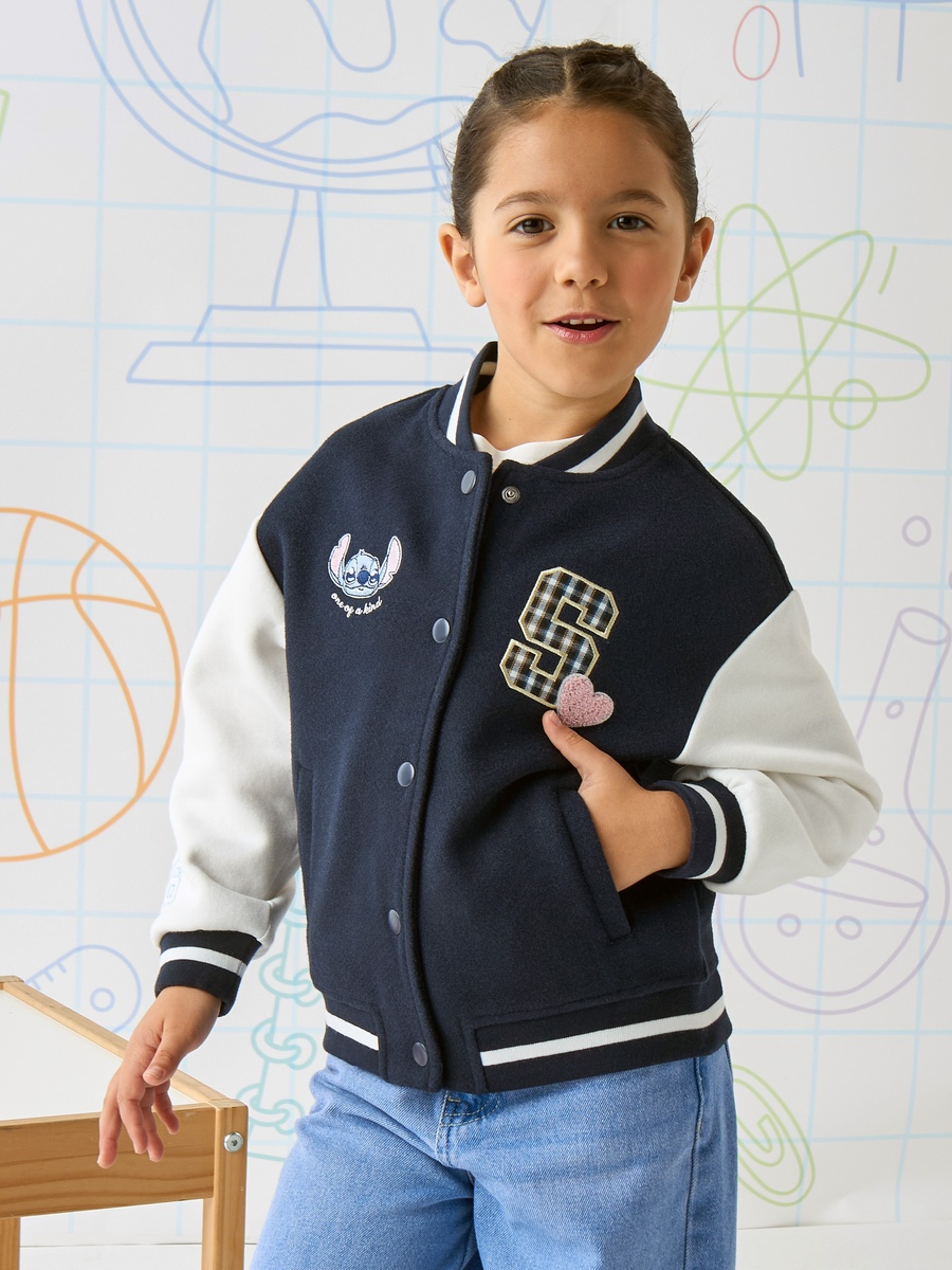 Stitch Print Bomber Jacket