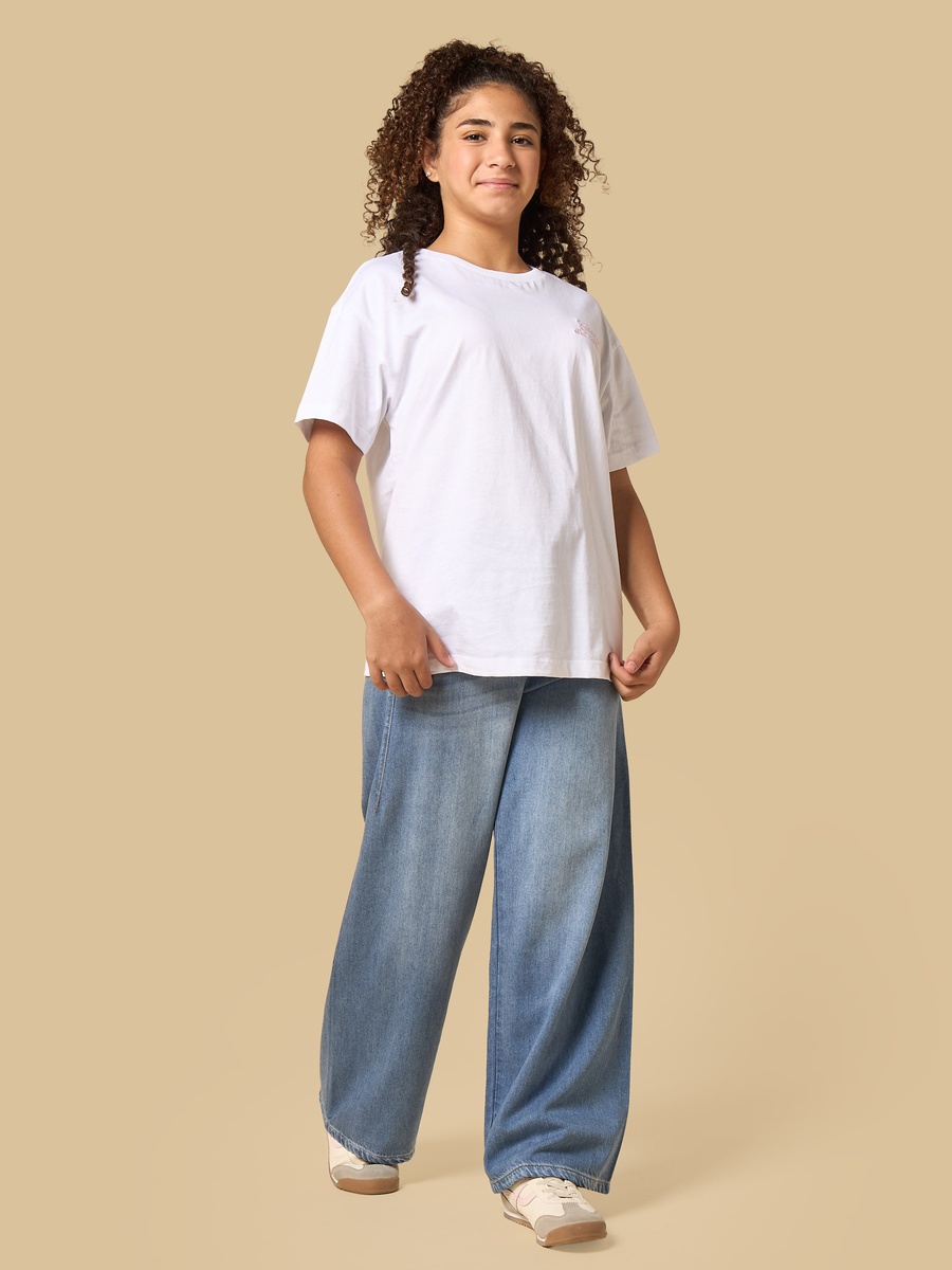 Wide Leg Cotton Jeans