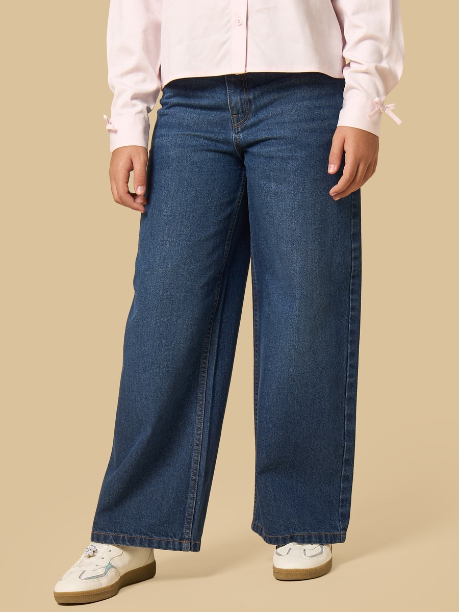 Wide Leg Cotton Jeans