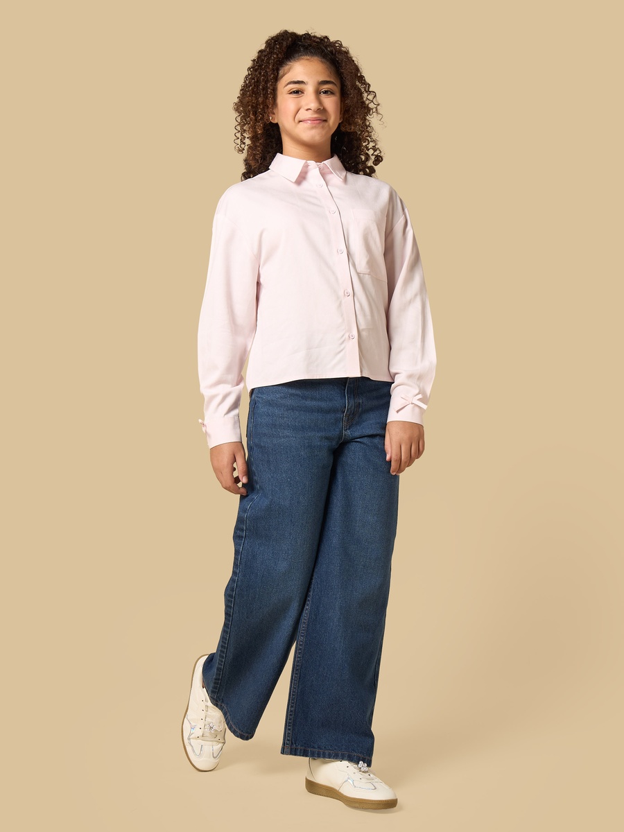 Wide Leg Cotton Jeans