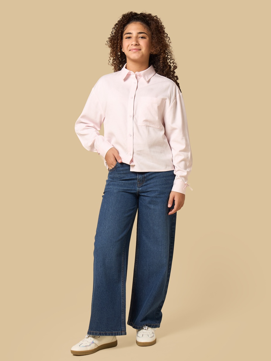 Wide Leg Cotton Jeans