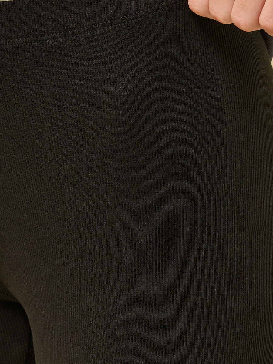 Ribbed Slogan Applique Leggings