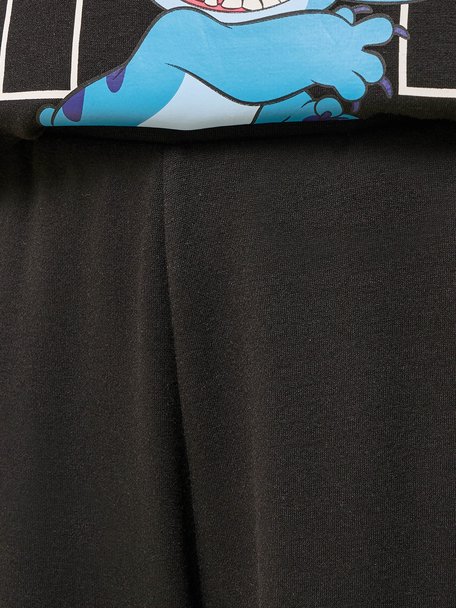 Stitch Print Wide Leg Pants