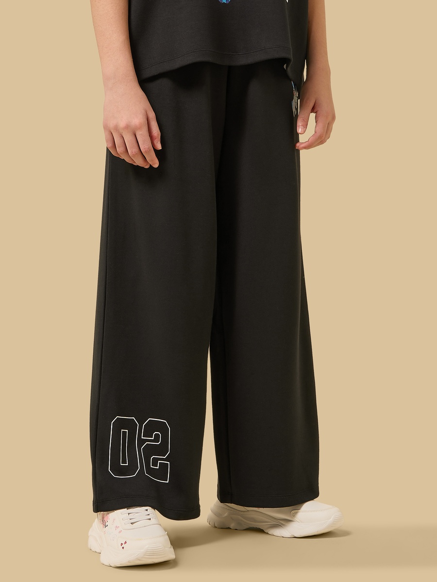 Stitch Print Wide Leg Pants
