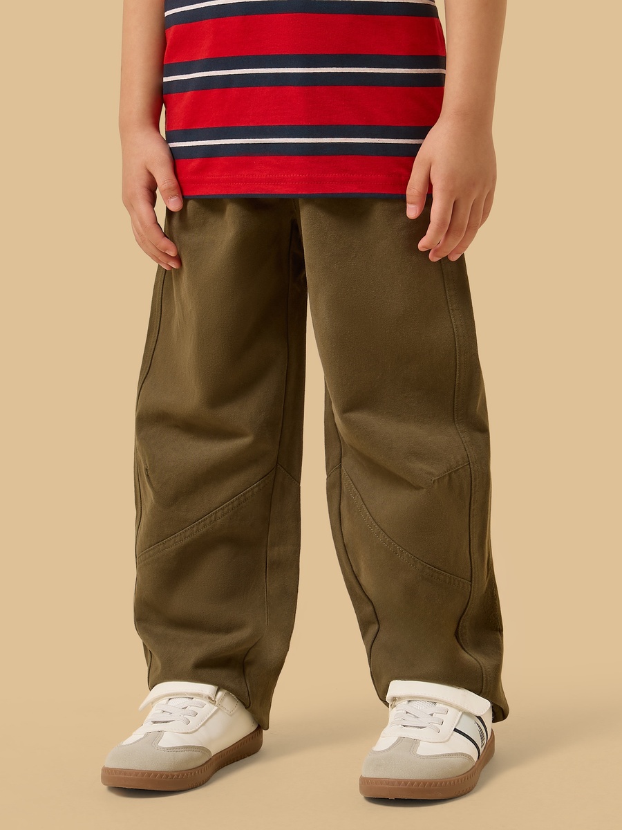 Slogan Applique Barrel Fit Cotton Pants