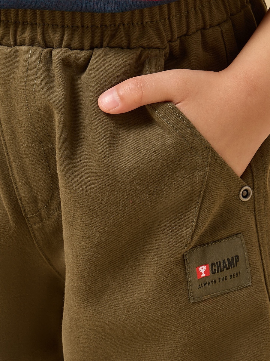 Slogan Applique Barrel Fit Cotton Pants