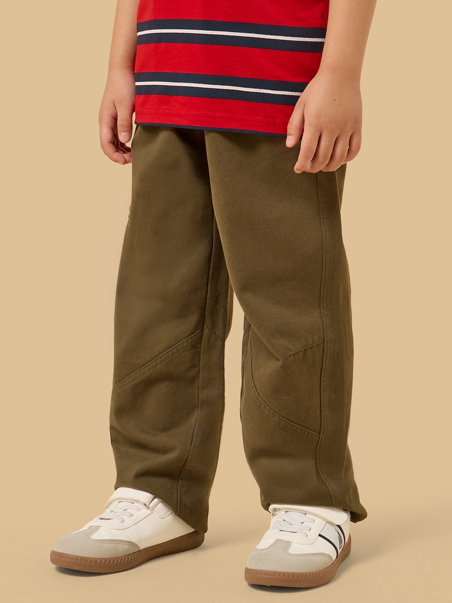 Slogan Applique Barrel Fit Cotton Pants