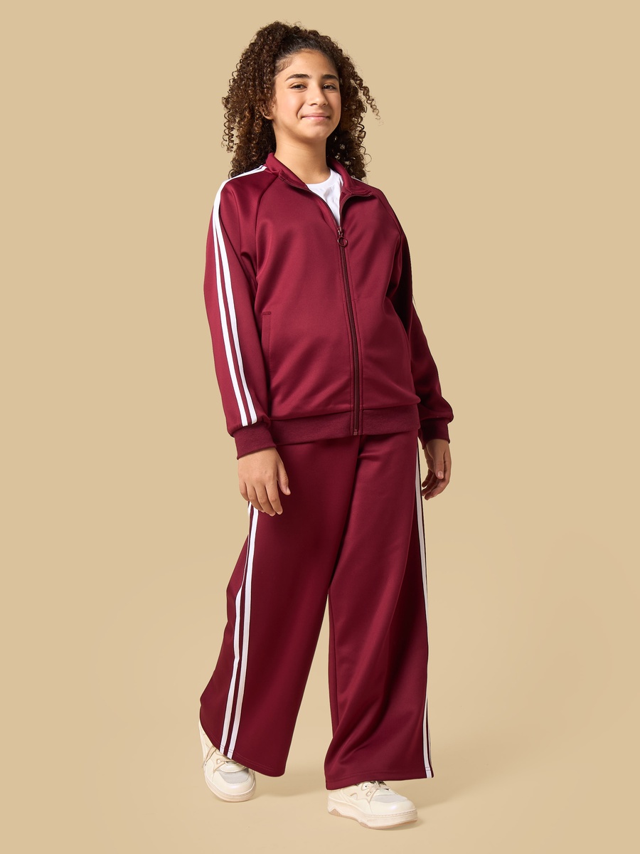 Contrast Side Tape Wide Leg Pants