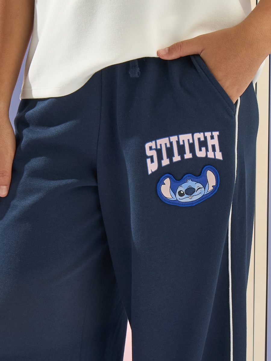 Stitch Applique Wide Leg Pants