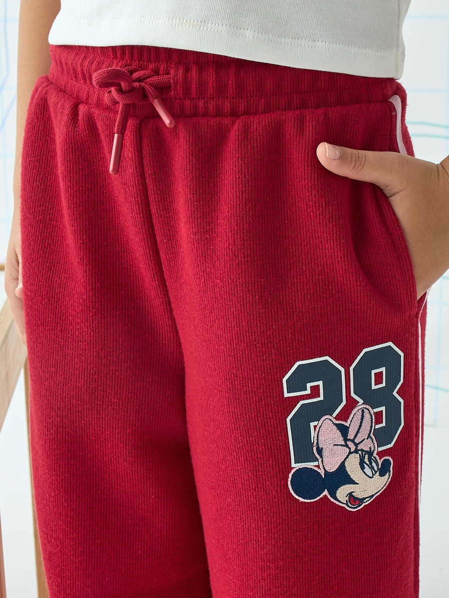 Minnie Mouse Embroidered Wide Leg Pants