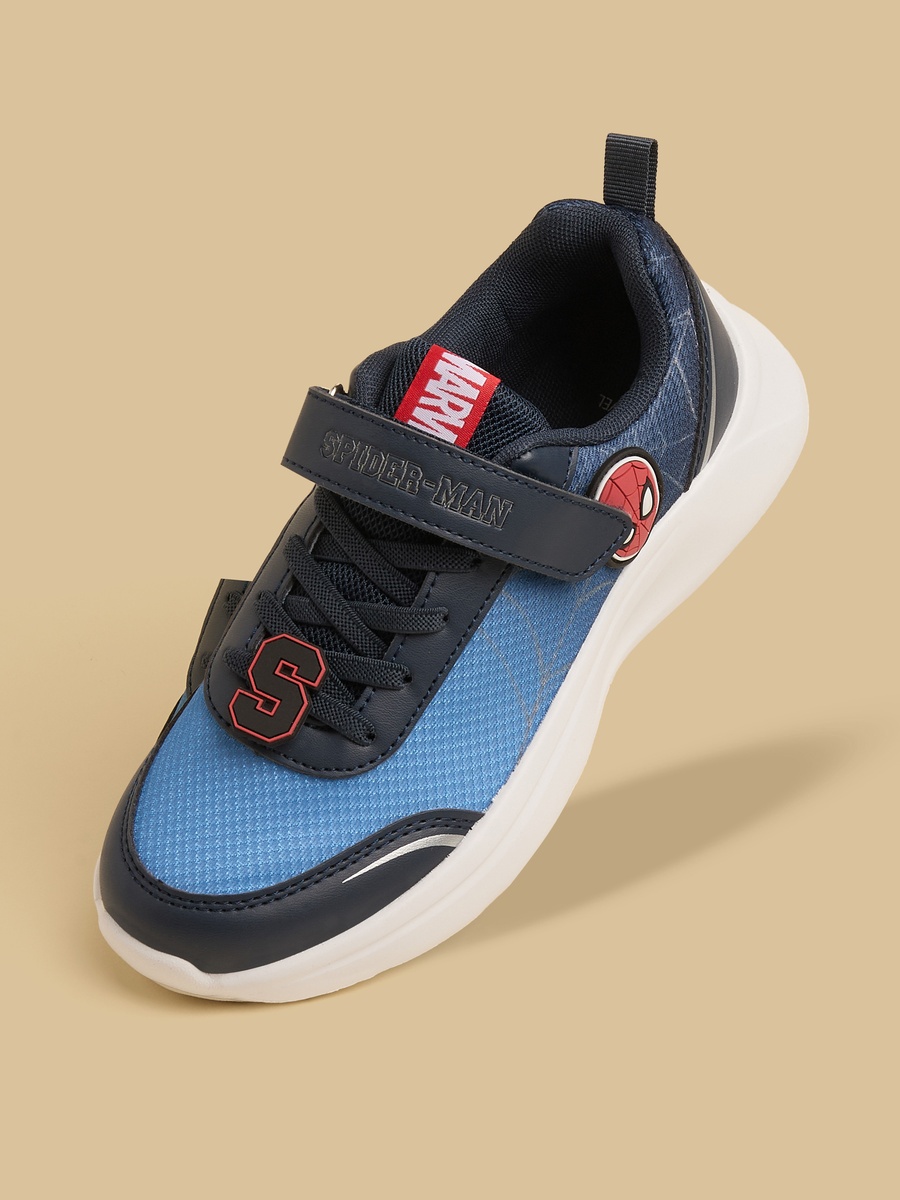 Spider-Man Print Sports Shoes with Hook and Loop Closure