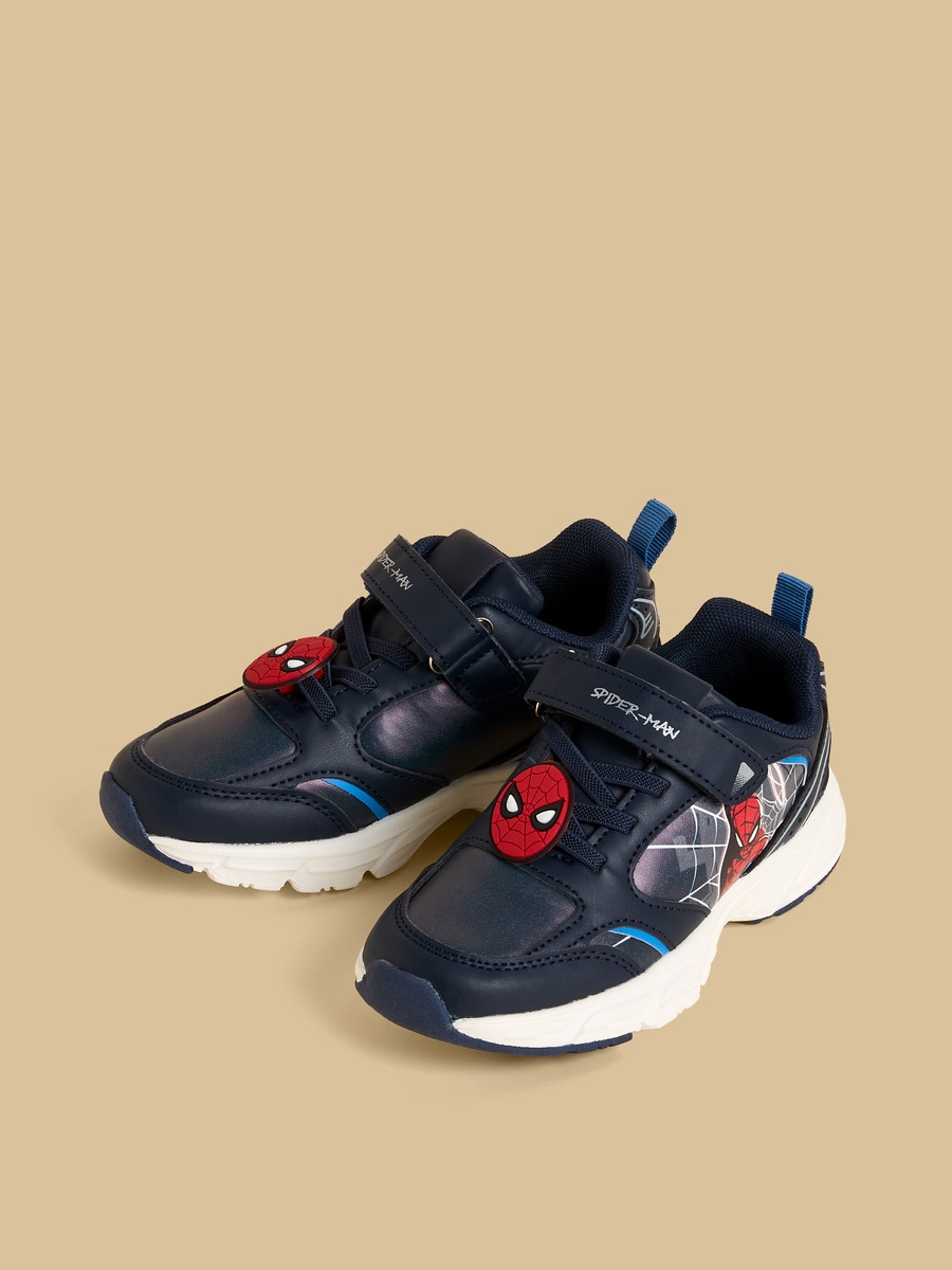 Spider-Man Applique Sports Shoes with Hook and Loop Closure