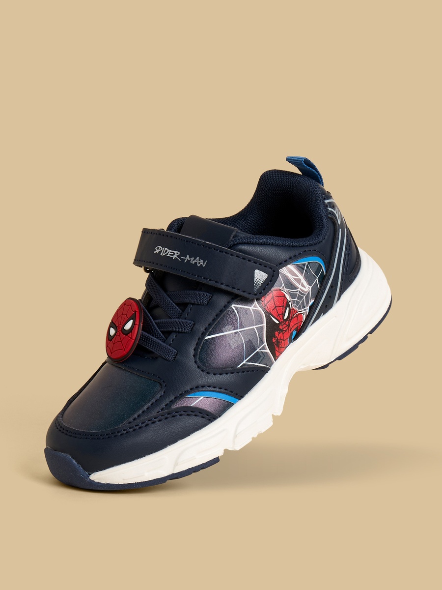 Spider-Man Applique Sports Shoes with Hook and Loop Closure