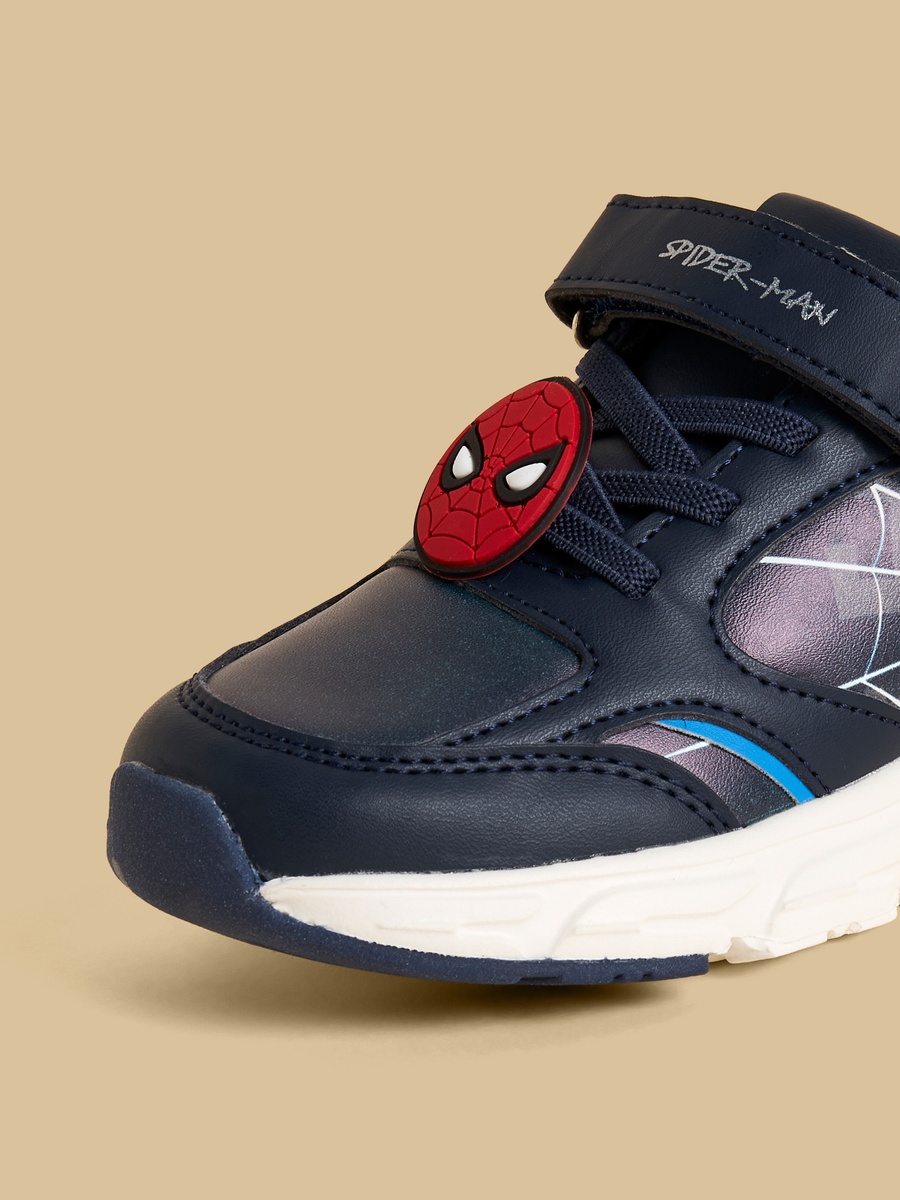 Spider-Man Applique Sports Shoes with Hook and Loop Closure