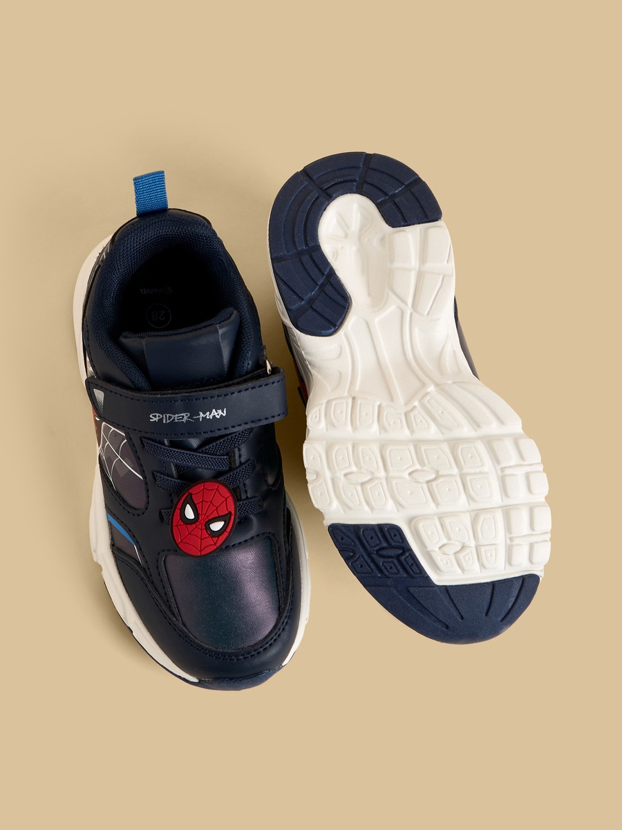 Spider-Man Applique Sports Shoes with Hook and Loop Closure