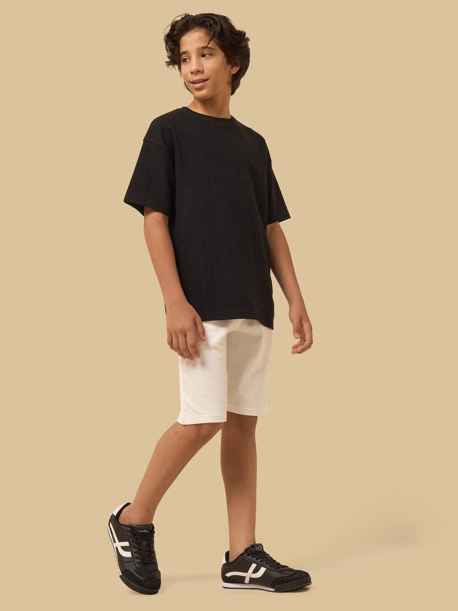 Slogan Embroidered Cotton T-Shirt