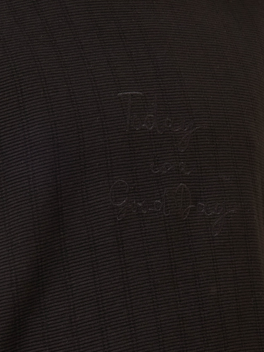 Slogan Embroidered Cotton T-Shirt