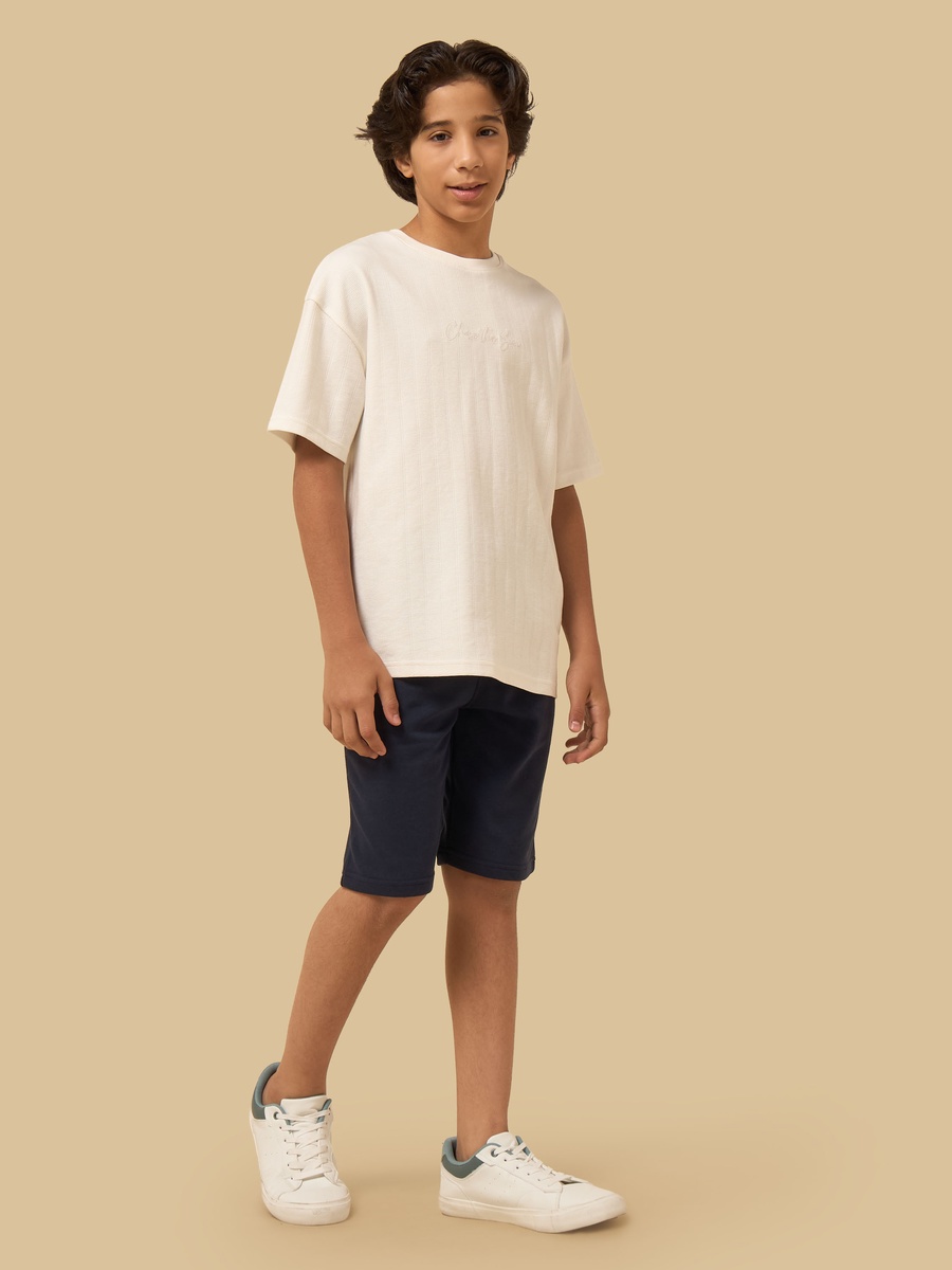 Slogan Embroidered Cotton T-Shirt