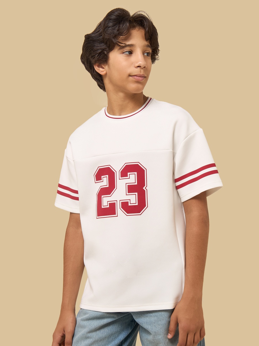 Varsity Print Mesh T-Shirt