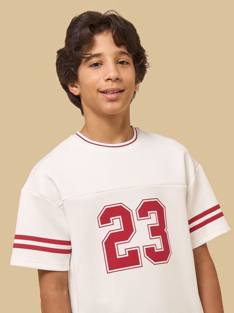 Varsity Print Mesh T-Shirt