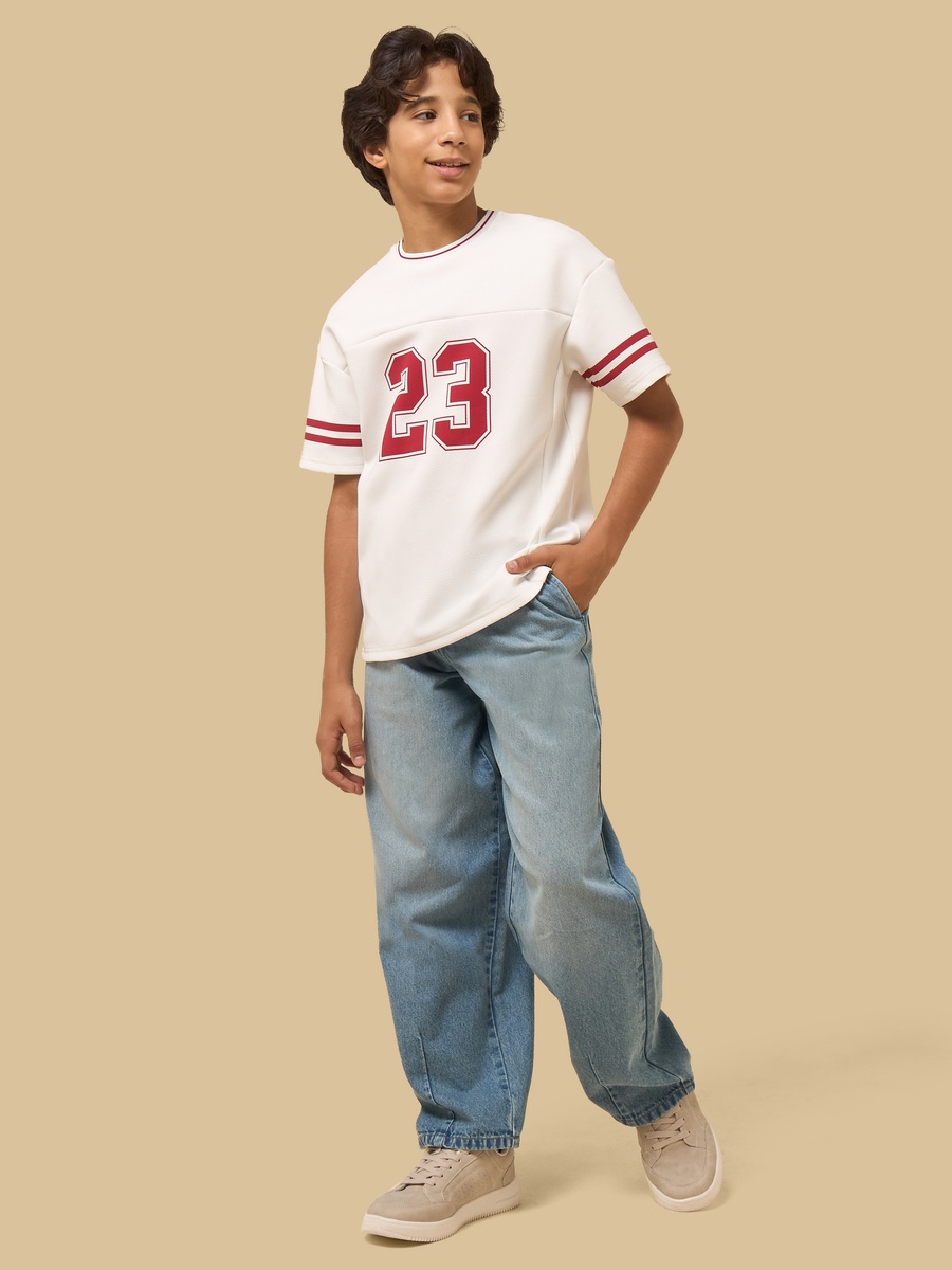 Varsity Print Mesh T-Shirt