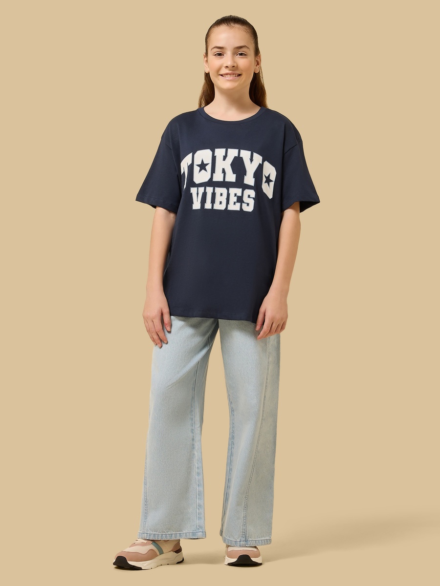 Tokyo Print Oversized Cotton T-Shirt