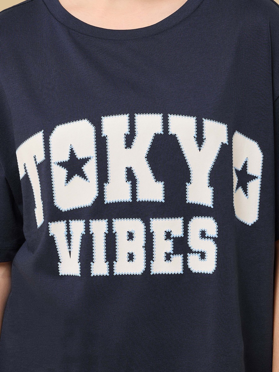 Tokyo Print Oversized Cotton T-Shirt
