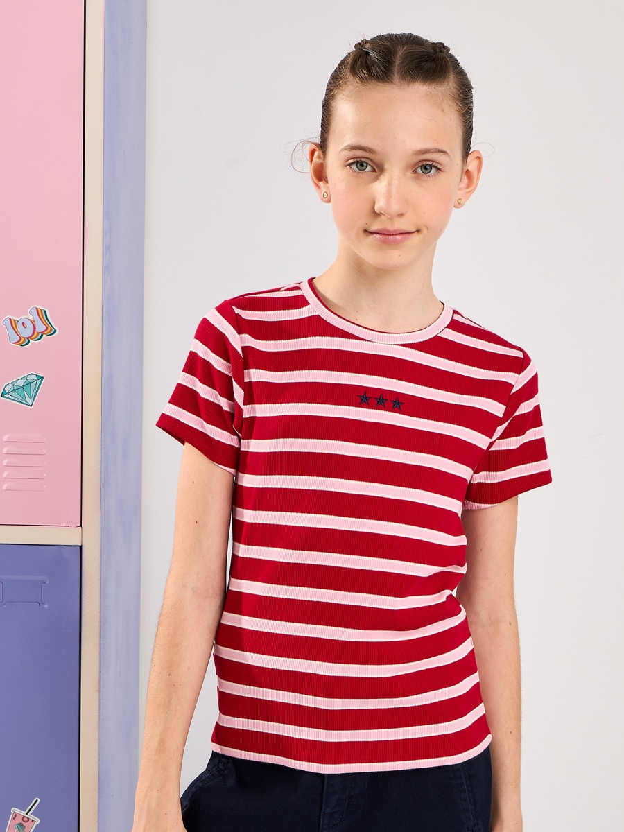 Striped Ribbed T-Shirt