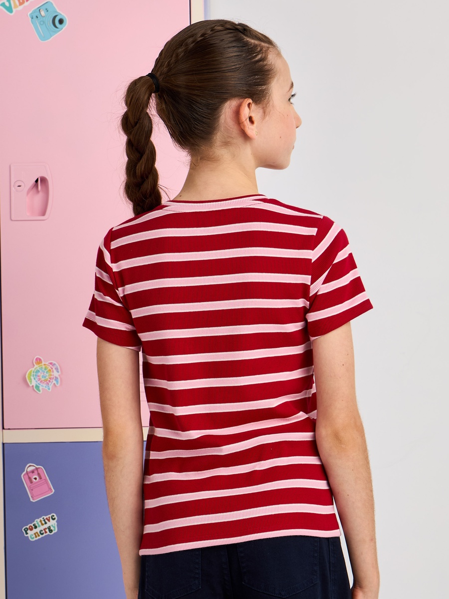 Striped Ribbed T-Shirt